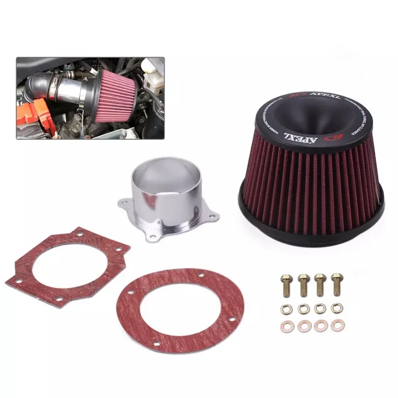 Air Filter Aluminum Tube Kits Air Filter 76MM Intake Air Filter Cold Air Intake Kits Universal 3inch