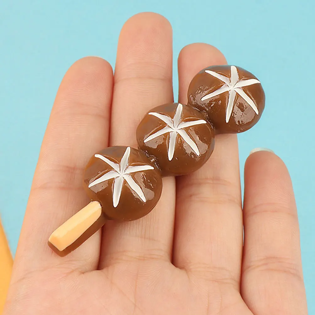 

6Pcs Miniature Simulation Snack Wear Resistant Lightweight DIY Snack Ornaments Mini House Food Decor Resin Craft