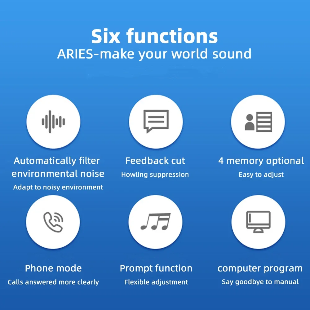 Starkey Hearing Aid Aries/Aries PRO 120dB Original High Power Imported Chips 4 6 Channels Hearing Aids for Deafness