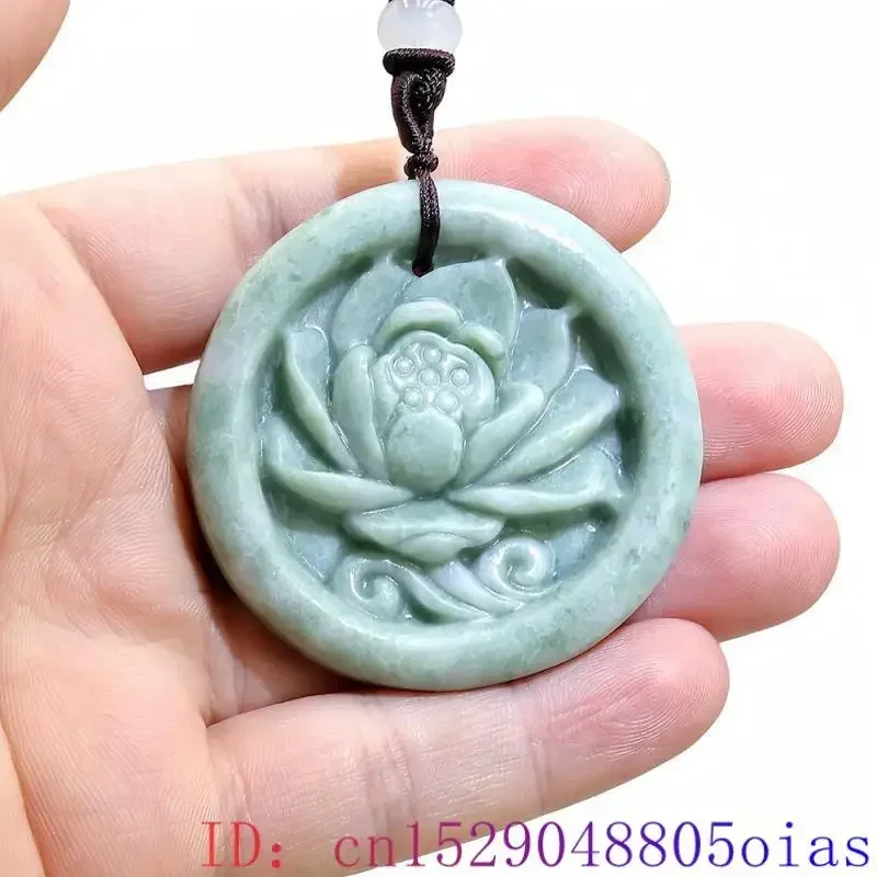 Light Green Natural Jade Flower Heart Pendant Necklace Real Jewellery Carved Gemstone Fashion Charm Amulet Gifts for Women Men view 4