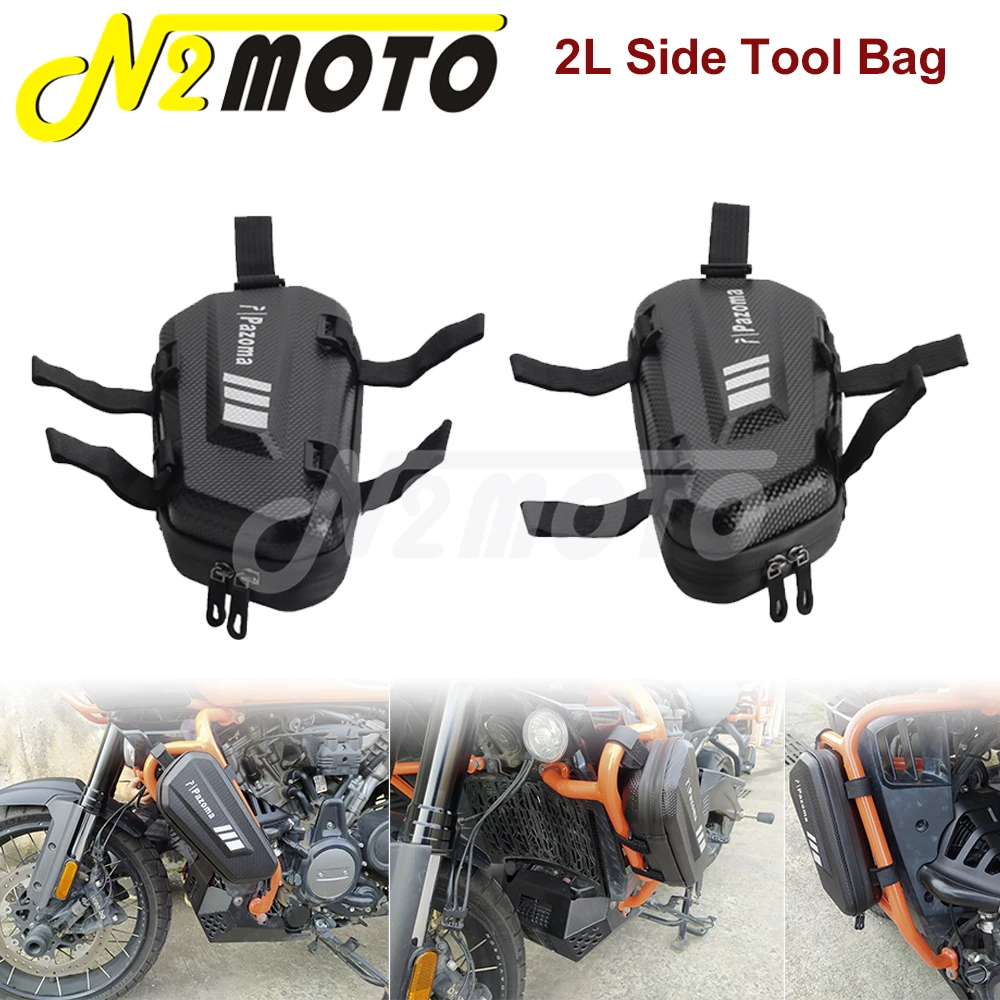 

Motorcycle Hard Shell Tool Bag Highway Crash Bar Bumper Hanging Side Bags For Harley Pan America 1250 RA1250 RA1250S 2021-2024