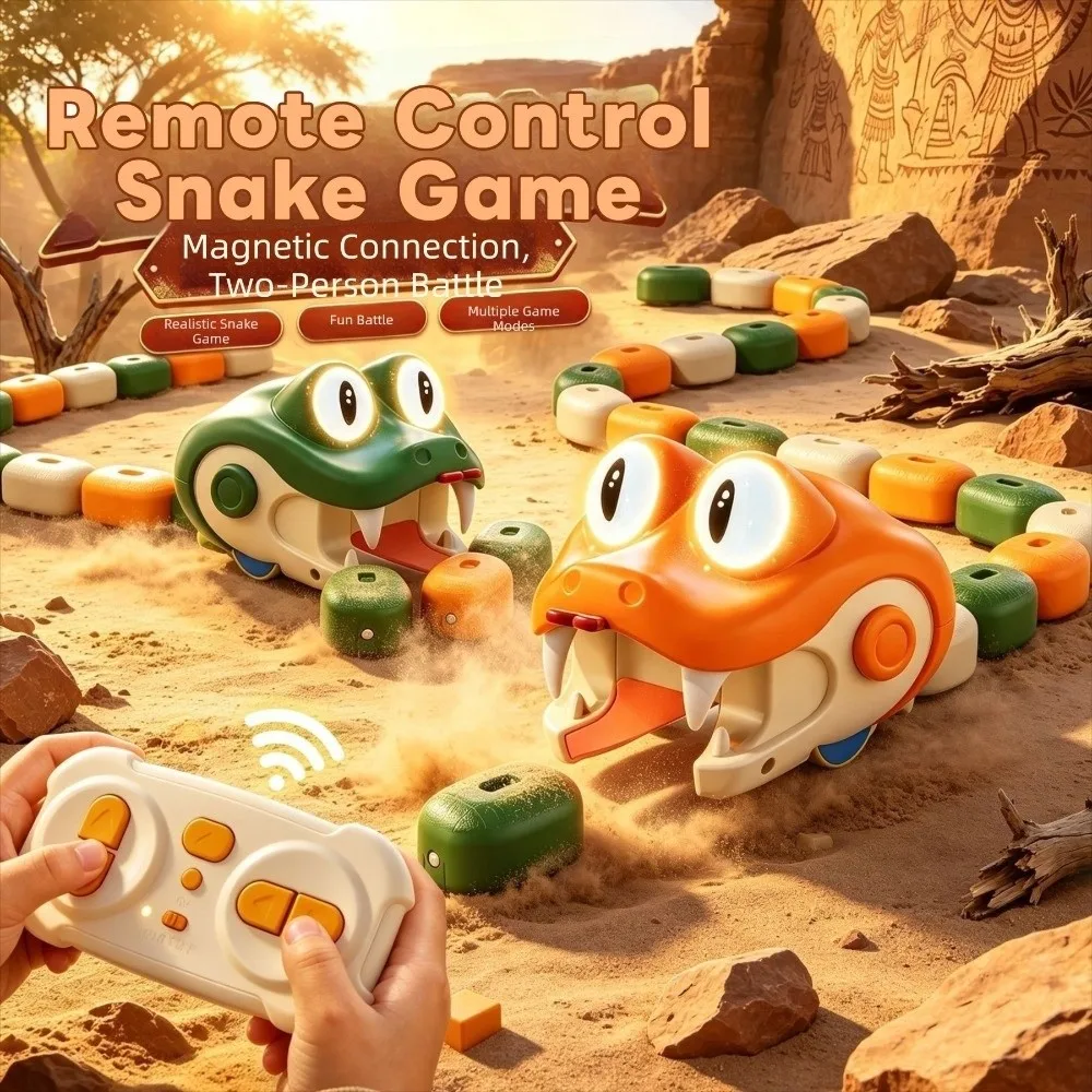 Light Up Eyes Remote Control Snake Eyes Rotate Two Speed Modes Magnetic Eating Snake Remote Controlled Electric Snake