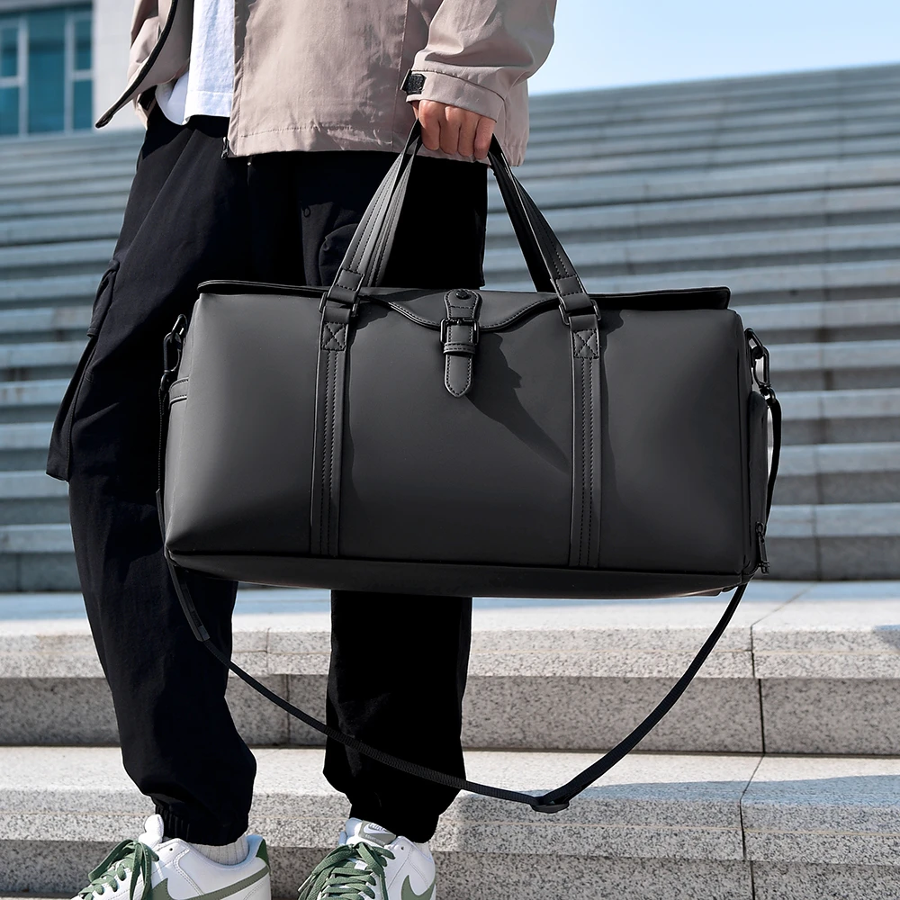 New fashion large capacity waterproof men's travel handbag Individual Shoe bin fitness bag duffle bag 여행 가방 bolso de viaje black