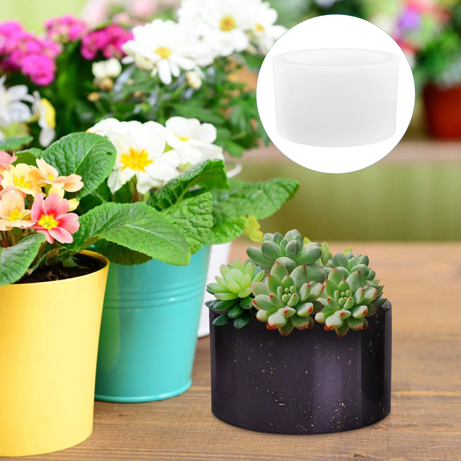 

1pc Crystal Epoxy Resin Mold Silicone Flower Pot Diy Succulent Planter Casting Mould Bonsai Plant Pot Craft Jewelry Making Tool