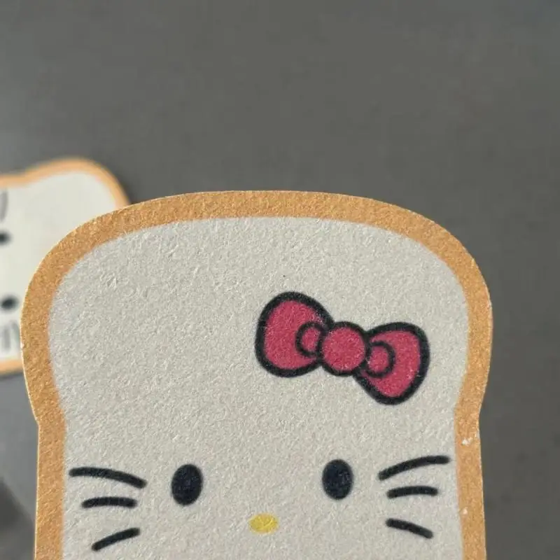 Sanrio Hello Kitty Kitchen Sponge Cleaner Cartoon Toast Kt Dishwashing Wood Pulp Cotton Anime Peripheral Kitchen Supplies Gift ﻿