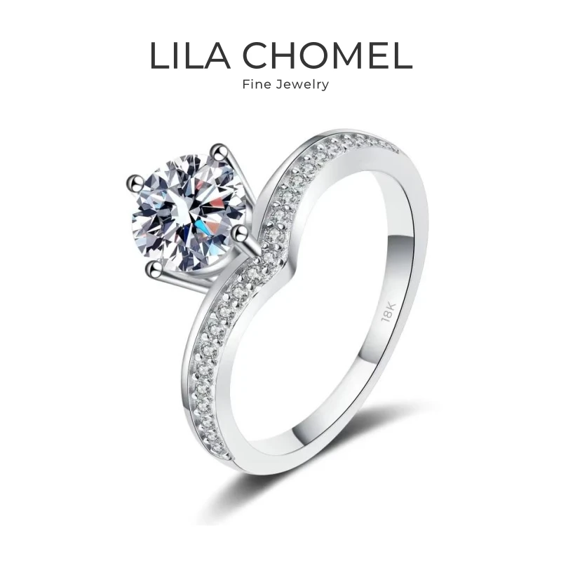 

Engagement 18K White Gold Wedding Band Women VVS D Color 0.5/1/2CT Moissanite Diamond Girl PT950 Platinum Valentine's Day Rings