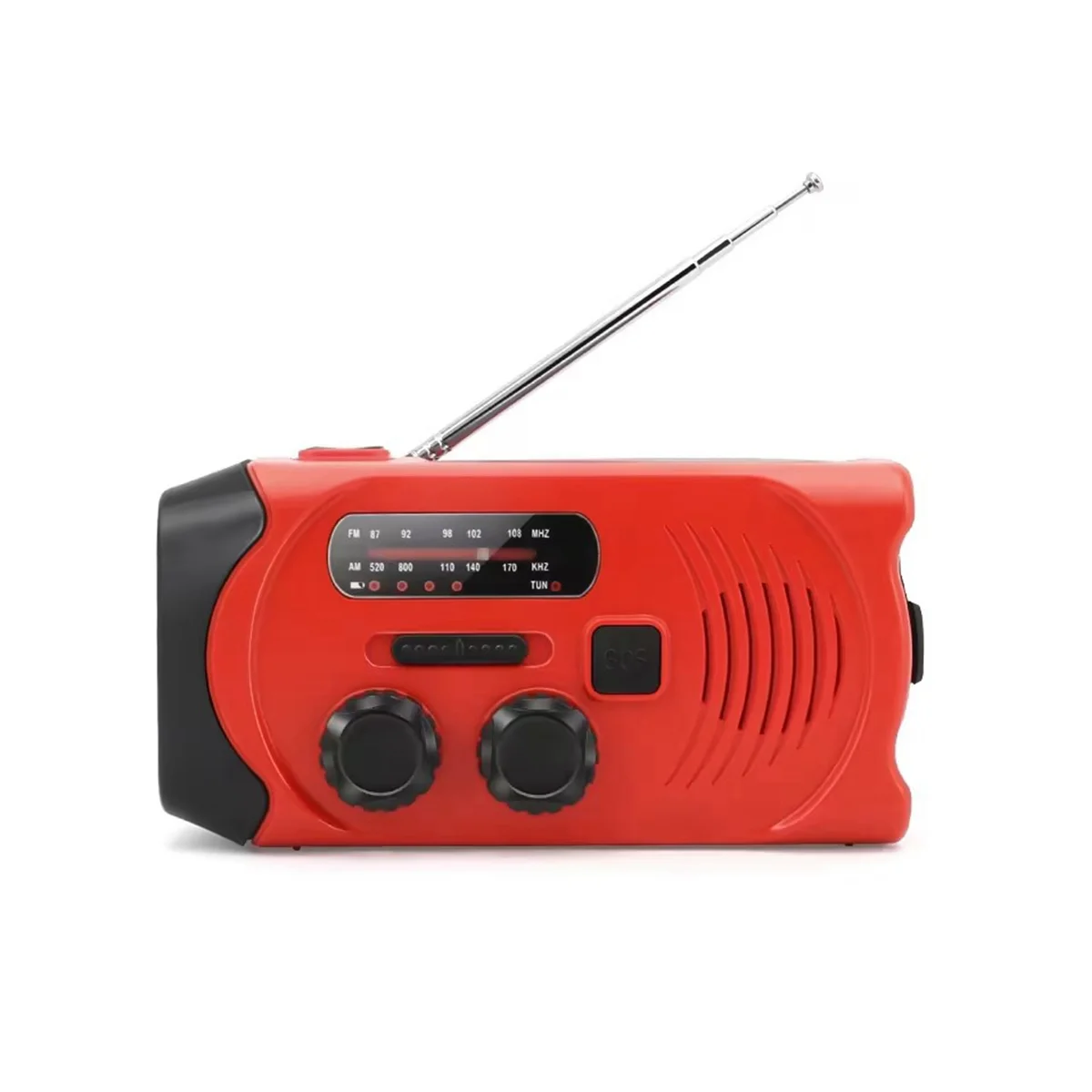 

Hand Crank Solar Radio Emergency Radio with LED Light Portable Weather Radio for Emergency Disaster Prevention Outdoor-A