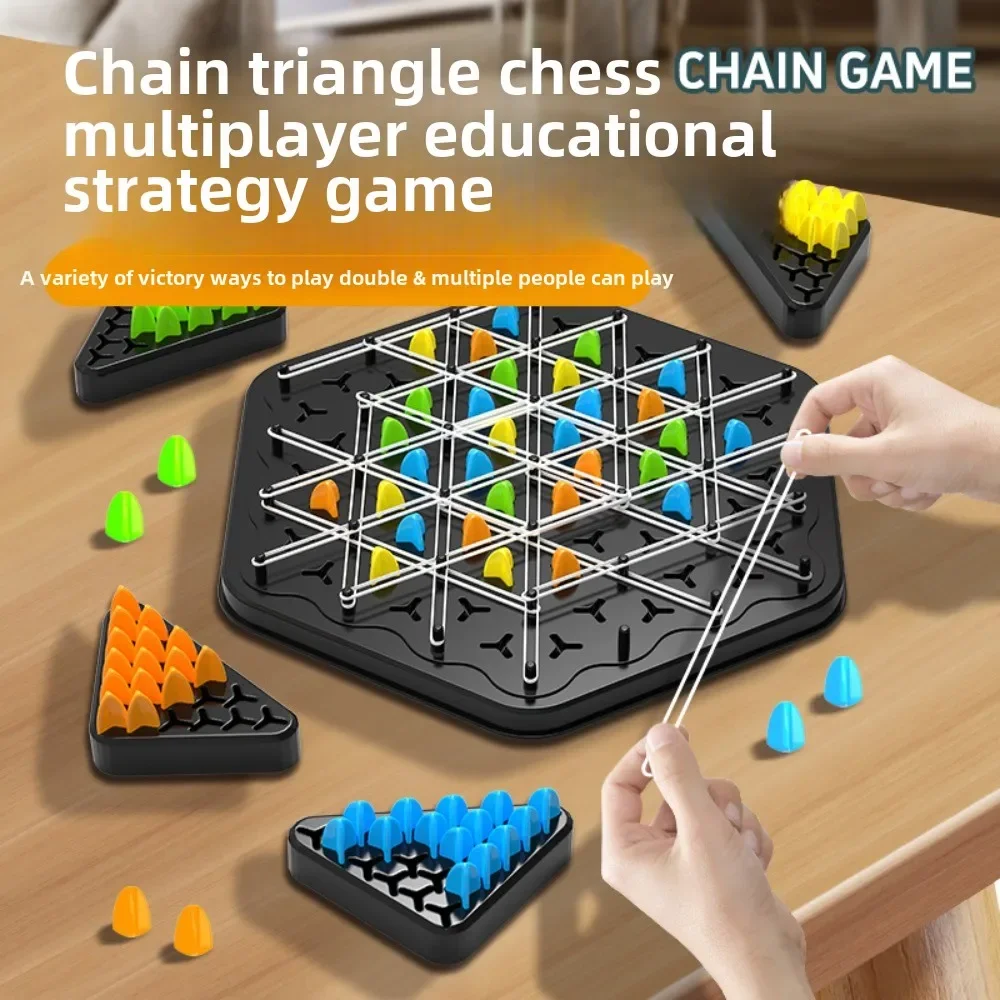 

Chain Triangle Chess Board Game for Kids Adults Fun training family interactive exercise thinking toy Logic Chess Track Game