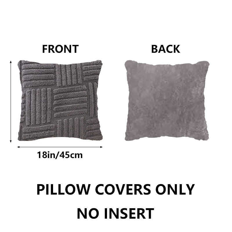 Boho Faux Fur Plush Throw Pillow Covers, Cream White, Luxury Soft Fluffy Decorative Cushion Cover Pillowcase for Sofa, Couch,1pc