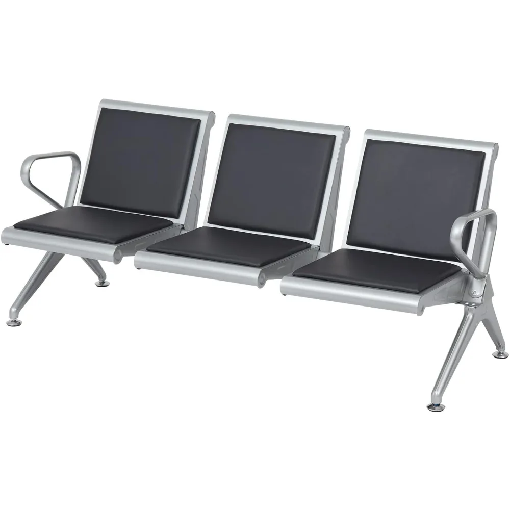 

3-Seat Reception Chair - Waiting Room Chairs, Airport Chair Guest Bench for Office, Hospital Salon Barber Hall Room Conference