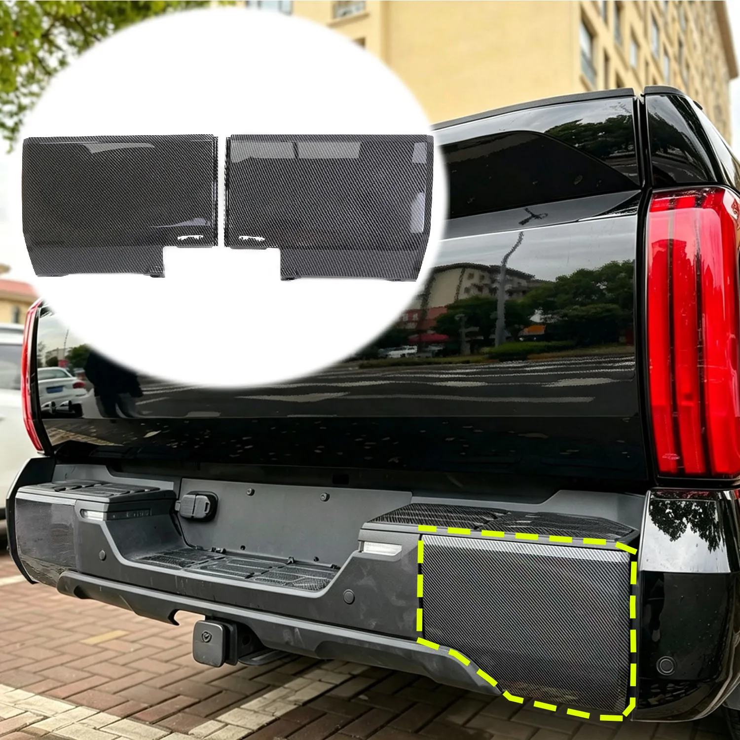 Rear Bumper Side Trim Cover For Toyota Tundra 2022-2026 ABS Rear Bumper End Cap Overlay Guard Protector 2PCS