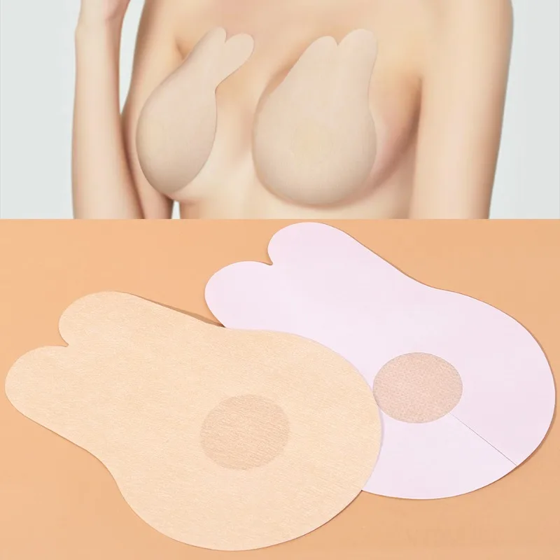 Rabbit Ear Nipple Cover Sticker Self-adhesive Lift Breast Anti-sagging Non-woven Thin Invisible Bra Disposable Women Chest Patch