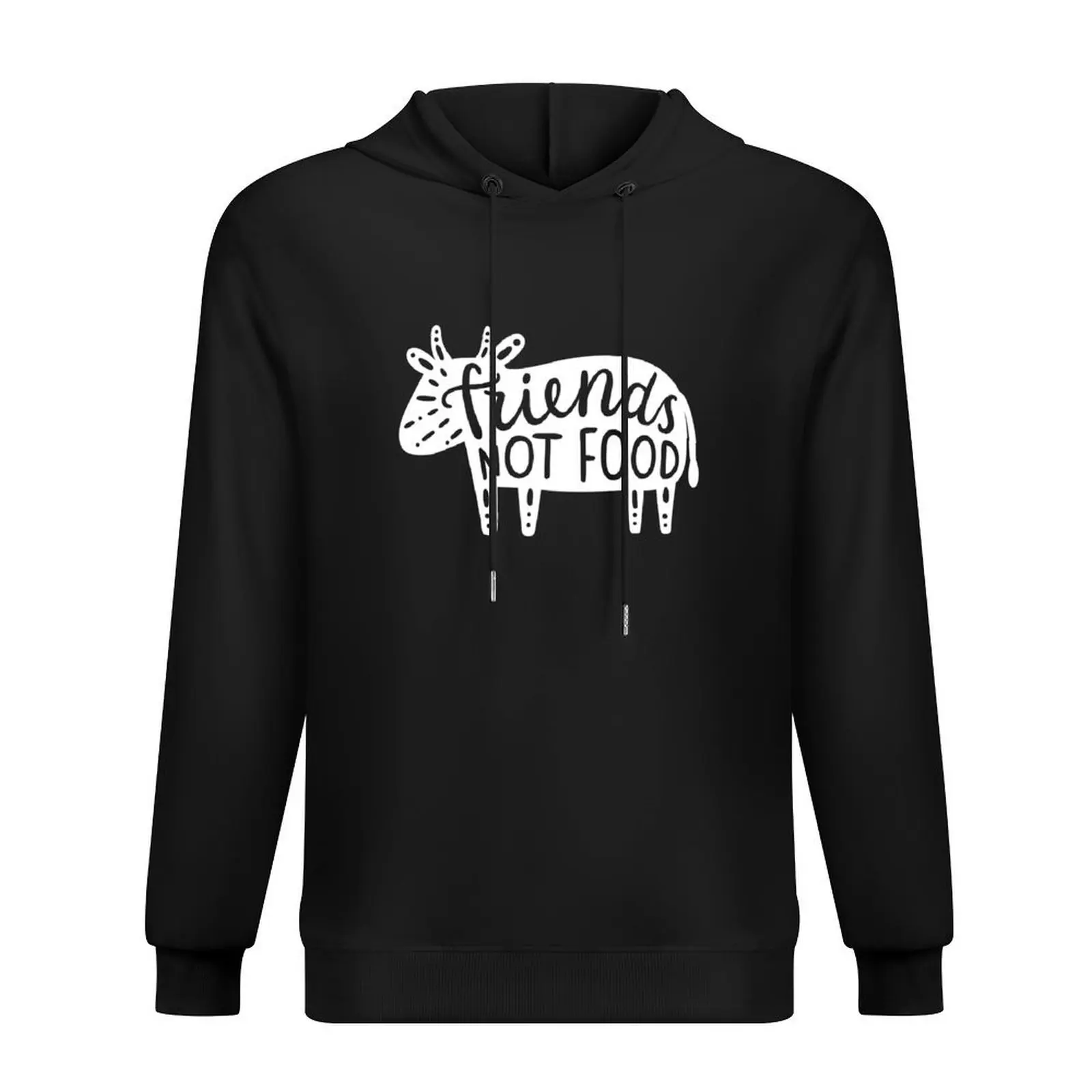 

Vegan design - Friends not food! Hoodie blouse anime clothes japanese style men clothing hoodies for men