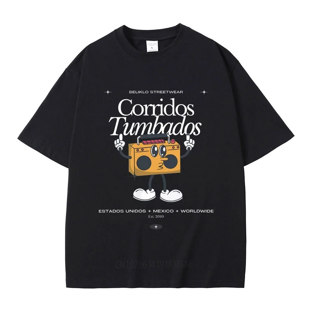 Singer Natanael Cano Corridos Tumbados Graphic T-shirt Male Hip Hop Vintage Streetwear Men Women Fashion Oversized Short Sleeve