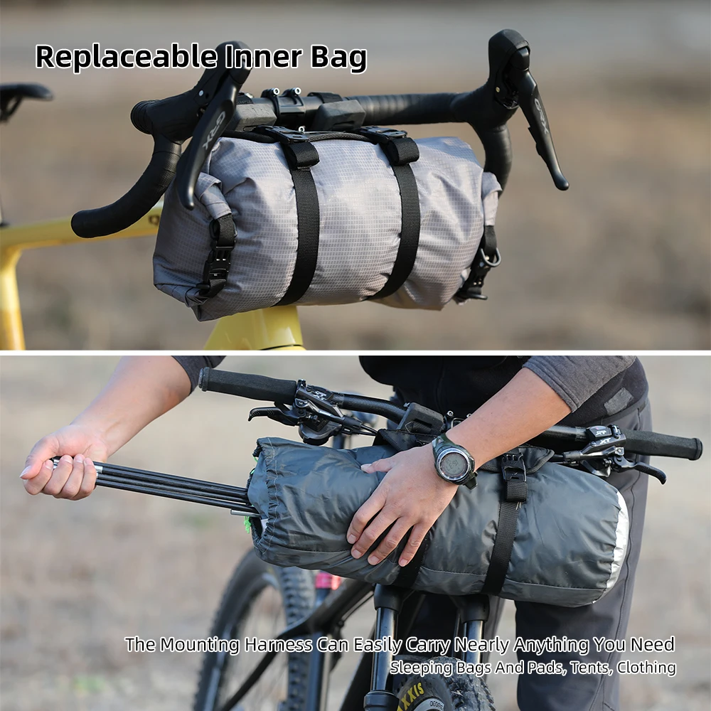 Rhinowalk Bilke Handlebar Harnesses 12L Dry Bag Waterproof Detachable Front Bag Big Size Mount Base Fit MTB Road Bicycle Cycling