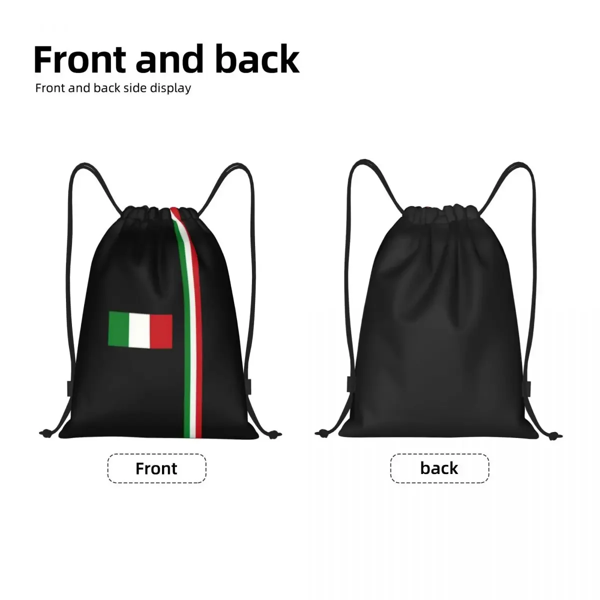 Mochila personalizada con cordón y bandera de Italia para hombre y mujer, bolsa deportiva para gimnasio, saco de compras del orgullo italiano