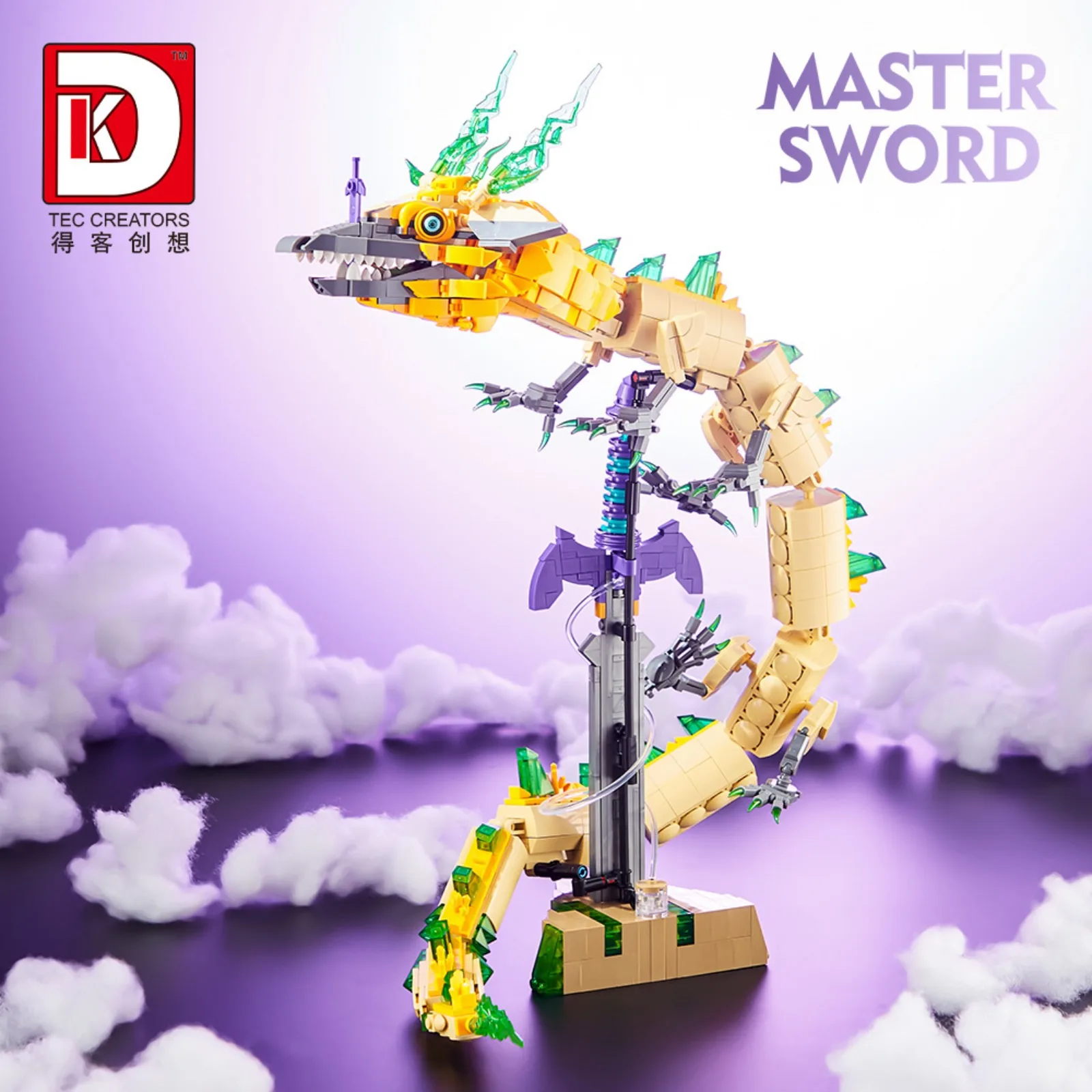 Deke 7034 Light Master Sword White Dragon's Tear Building Blocks Set compatibile con le principali marche Mattoni Giocattoli Accessorio Regalo per bambini