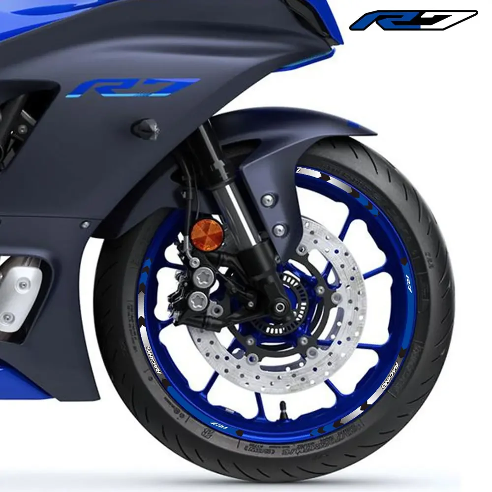 Autocollants décoratifs de jante de moto, kit de ruban à rayures de coulée de roues, accessoires pour Yamaha YZF R7, YZFR7, 2022, 2023, 17 pouces