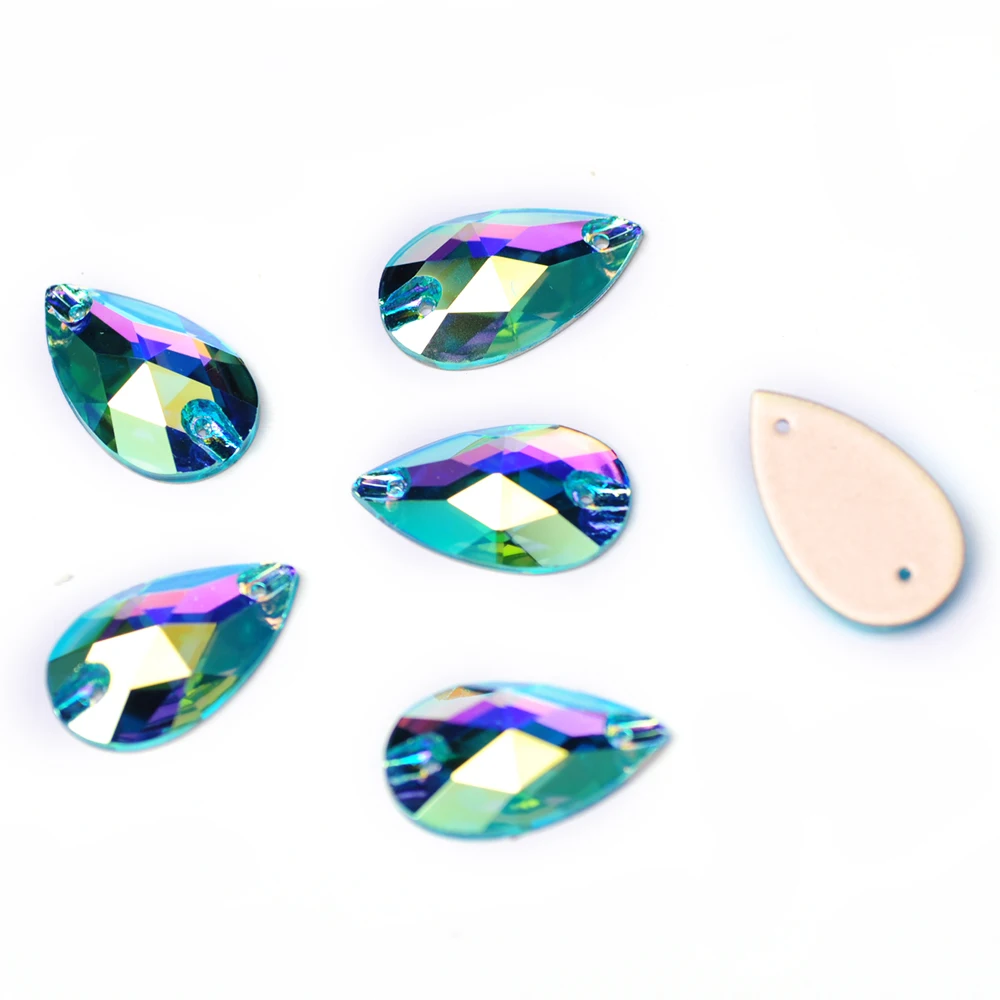 PUBRILEX Großhandel Bunte AB-Strasssteine zum Aufnähen, Glas-Flachsteine zum Nähen für Kleidung, Taschen und Accessoires – Detail 3