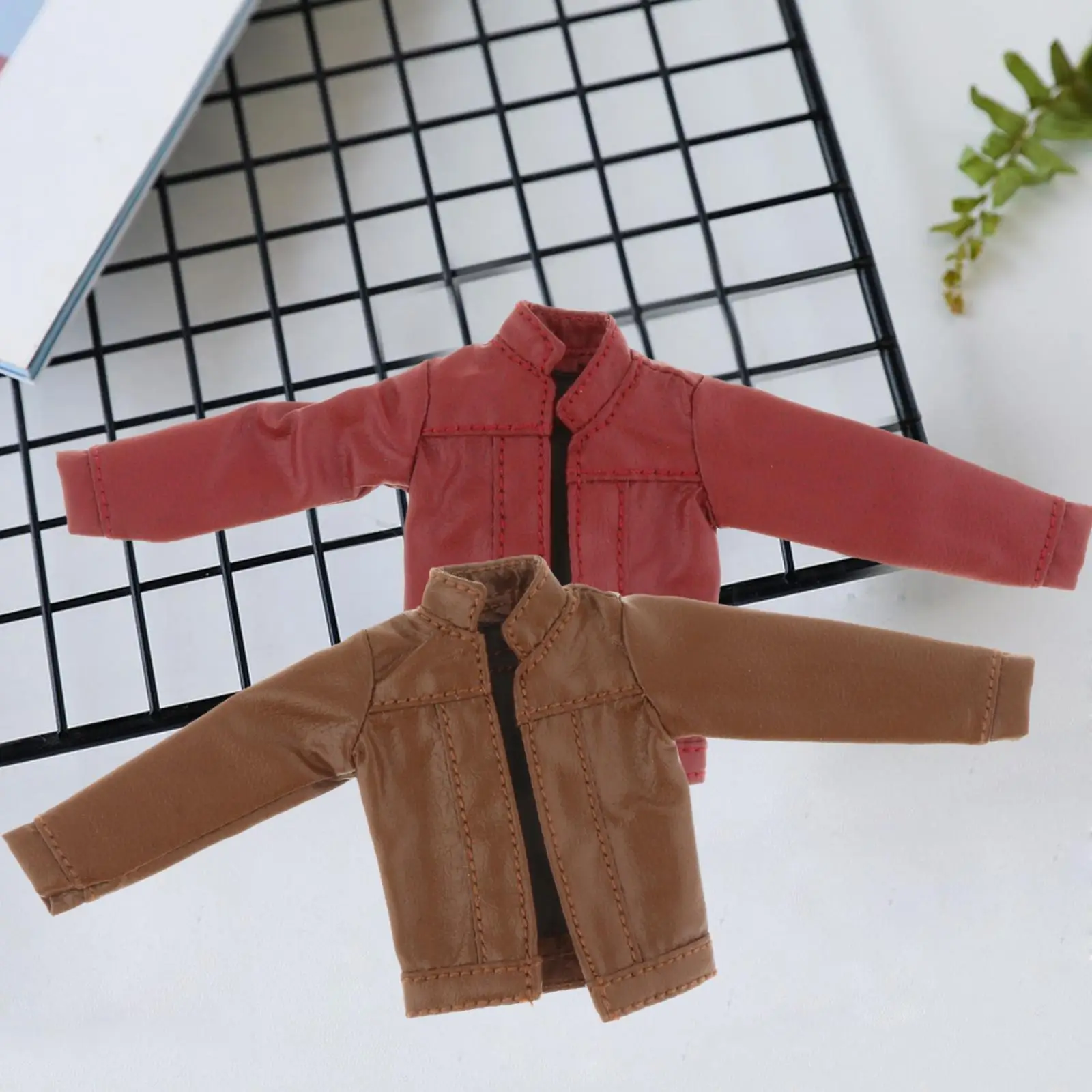 Abrigo Shacket de figura a escala 1/12 para soldados en miniatura, traje de cuero para cosplay para figuras de acción de 6''