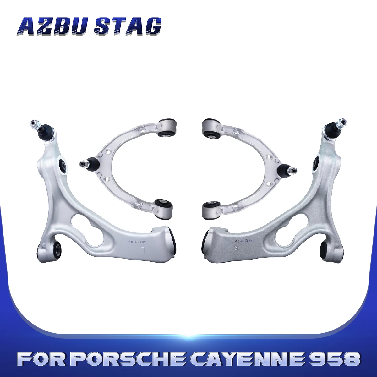 

AzbuStag 4Pcs Front Upper Lower Control Arm Assembly Left Right for Porsche Cayenne 958,92A Volkswagen Touareg 7P5,7P6 2010-2018