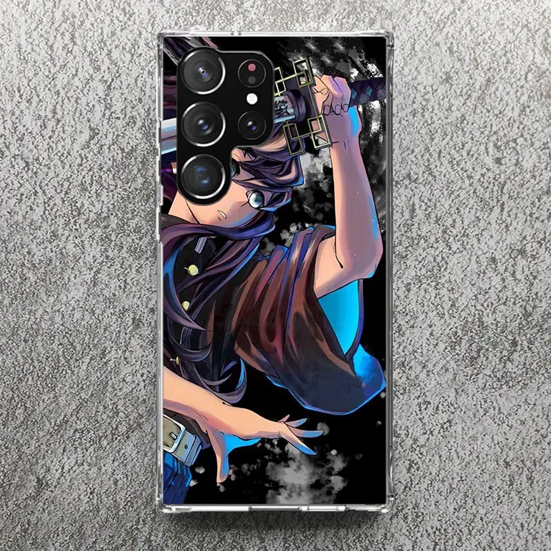 Demon Slayer Tokitou Muichirou Print Soft Case for Samsung Galaxy S24 S23 S22 Ultra S21 S20 FE S10 Plus Phone Shell S9 S8 + S10E