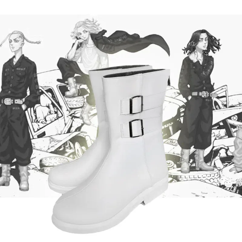 

Tokyo Revengers Swastika Sano Manjiro Cosplay Shoes Boots Unisex White Trends;2'd,5.h;