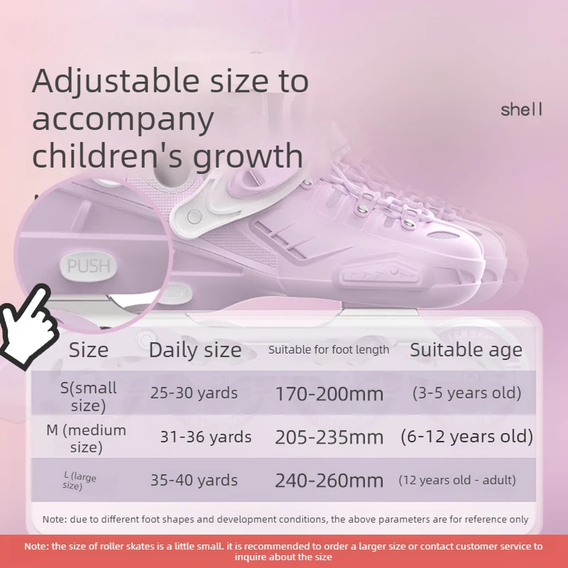 Kids Inline Roller Skates Size 31-36 Purple 8 Flash Wheels with Helmet Protective Gear Integrated Frame Ages 6-12 인라인 스케이트
