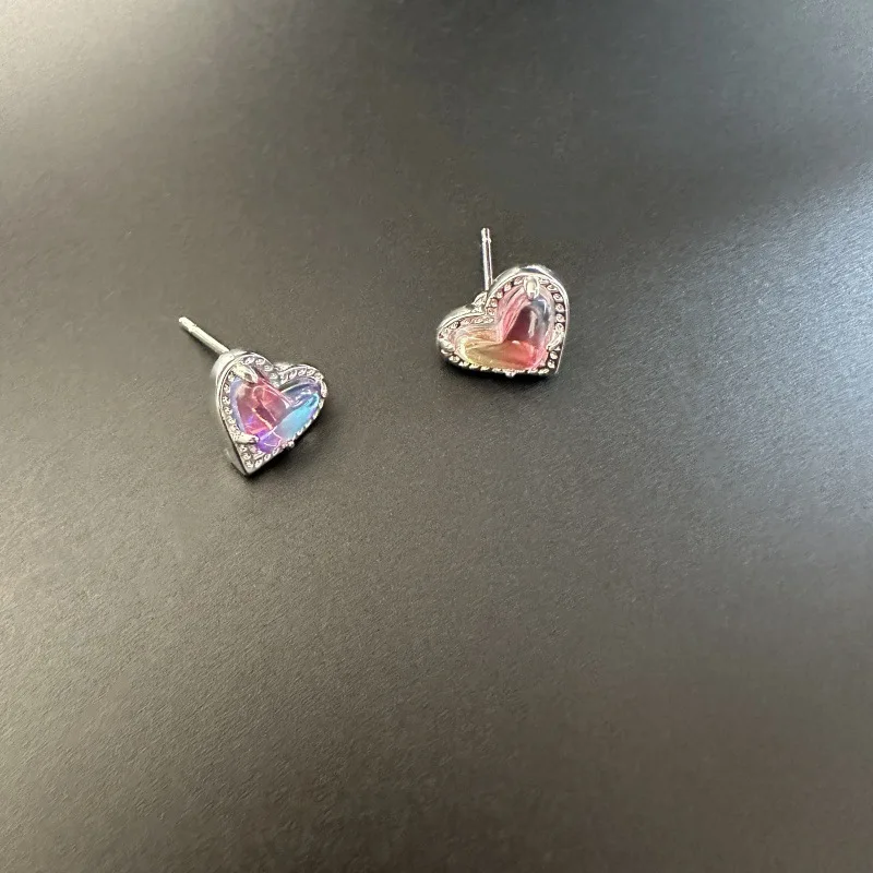 YEEVAA-pendientes de cristal transparente nacarado en forma de corazón para mujer, joyería de moda, regalos únicos