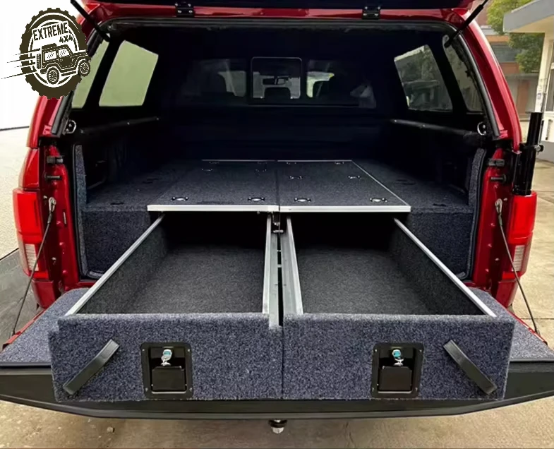 

4x4 Aluminum Truck Drawer Tray Integrated Magic Box Cover for Pickup Car