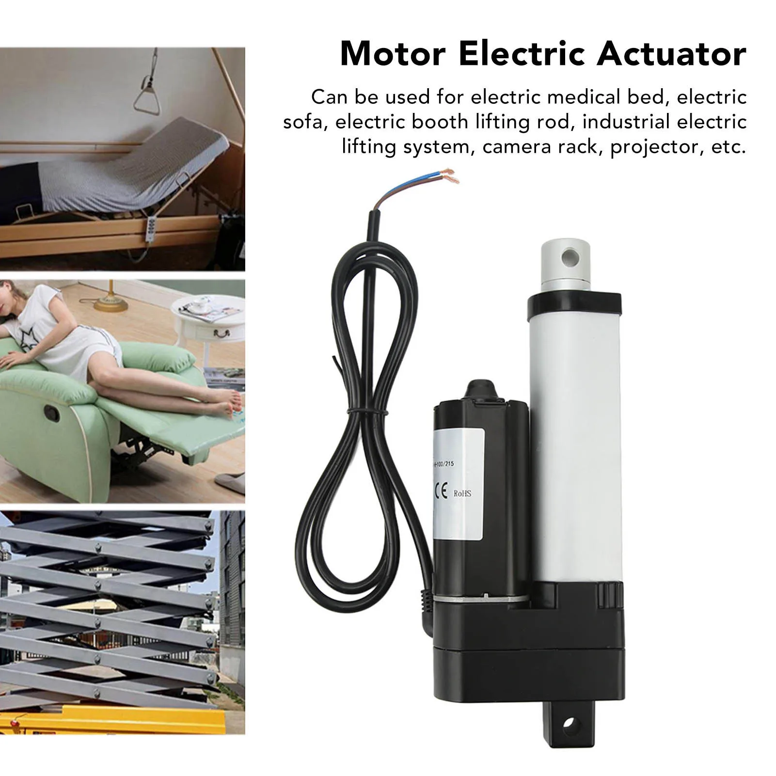 

150mm Stroke Linear Actuator 3000N Motor Actuator for Electric Lifting System Camera Rack 150mm Stroke Linear Actuator