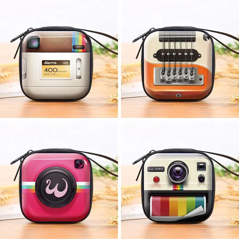 Wholesale Coin Wallets Women\'s Wallet Retro Personalized Mini Coin Purse Kids Earphone Box Bags Tape Camera Tinplate Bag