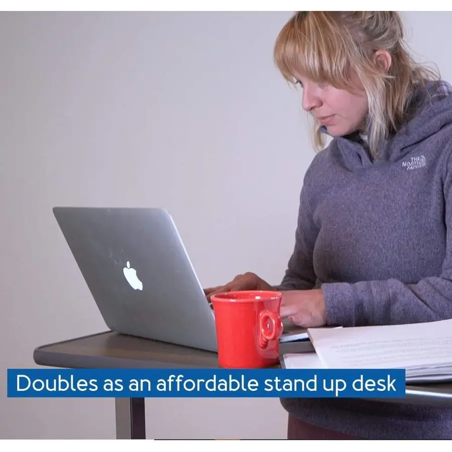 Overbed Table, Adjustable Overbed Bedside Table with Wheels, Bed Desk amp Couch Desk, Rolling Over Bed Bedside Table for Hospita