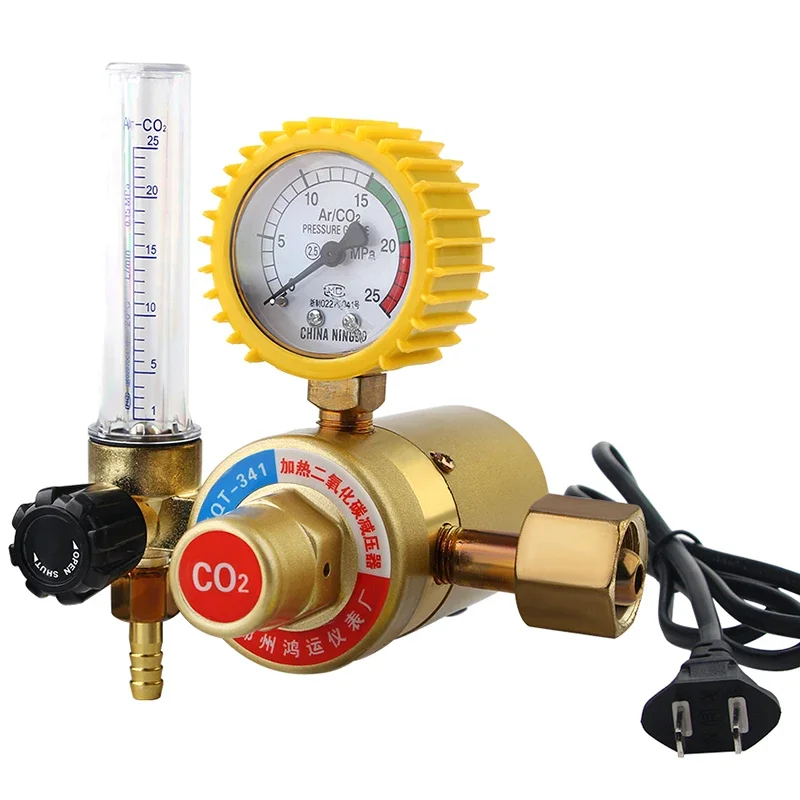 CCO2 Pressure Reducing Valve CO2 Gauge Pressure Gauge Two Welding Machine Pressure Gauge 220V Mixer Heating Energy Saving 36V