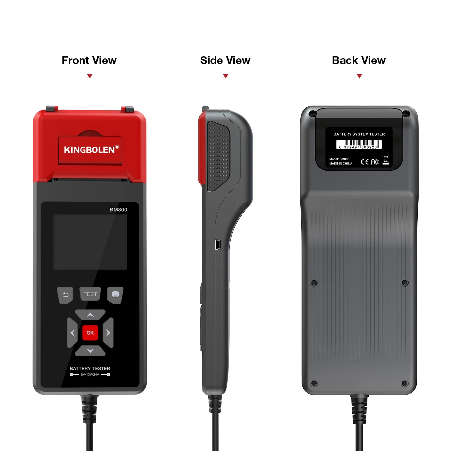 BM800 Car Battery Tester with Printer 6V 12V 24V Battery Analyzer Cranking Test & Charging Test & Max Load Test