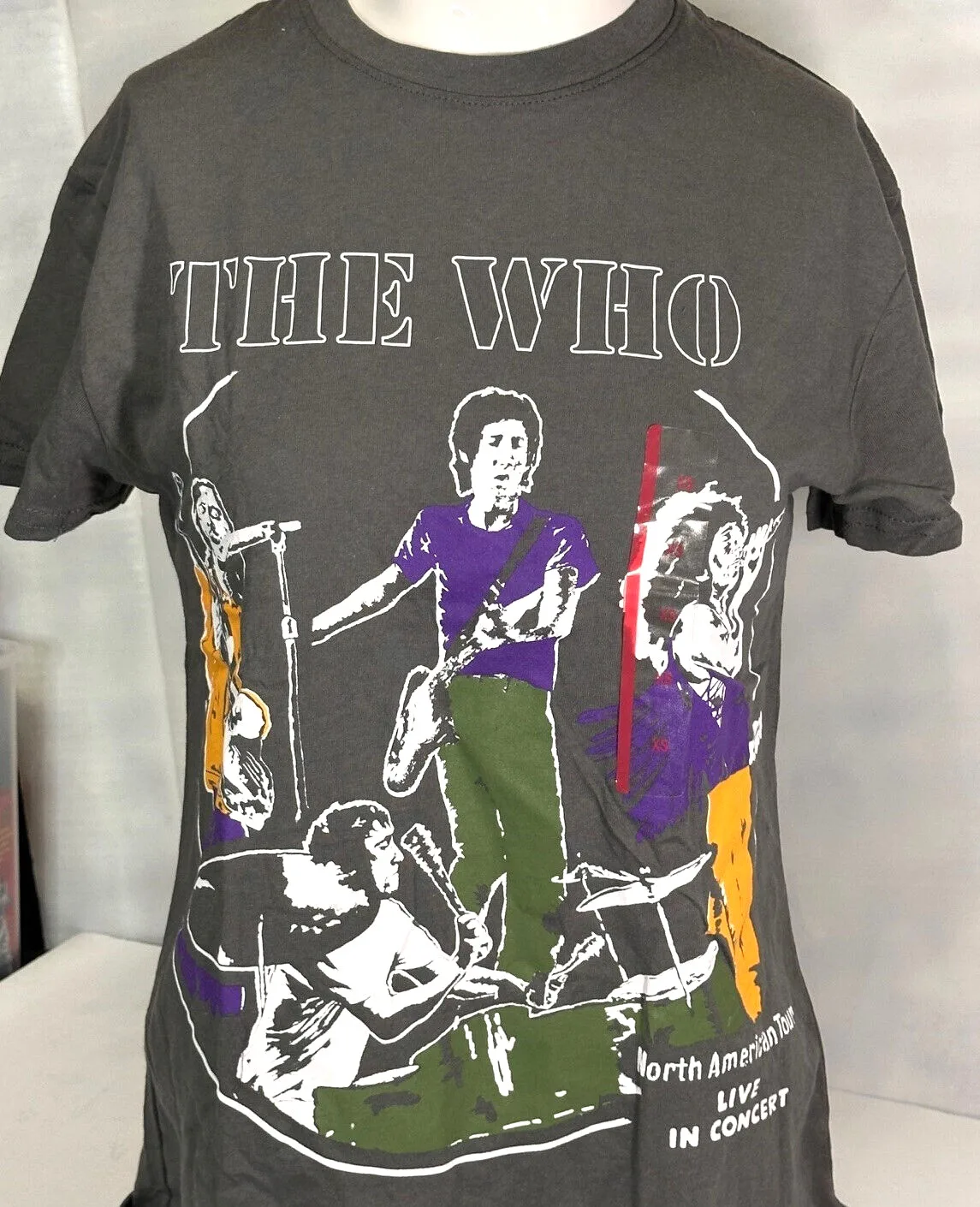 Replica Concert Band T Shirt for The Who Adult XS Gray Classic Rock NEW