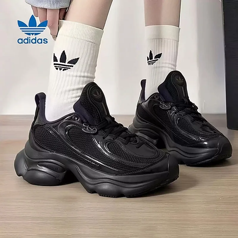 Adidas Three Leaf Clover Women's Shoes OZVENUZ Thick-soled Butterfly Shoes for Sports and Leisure JS2468