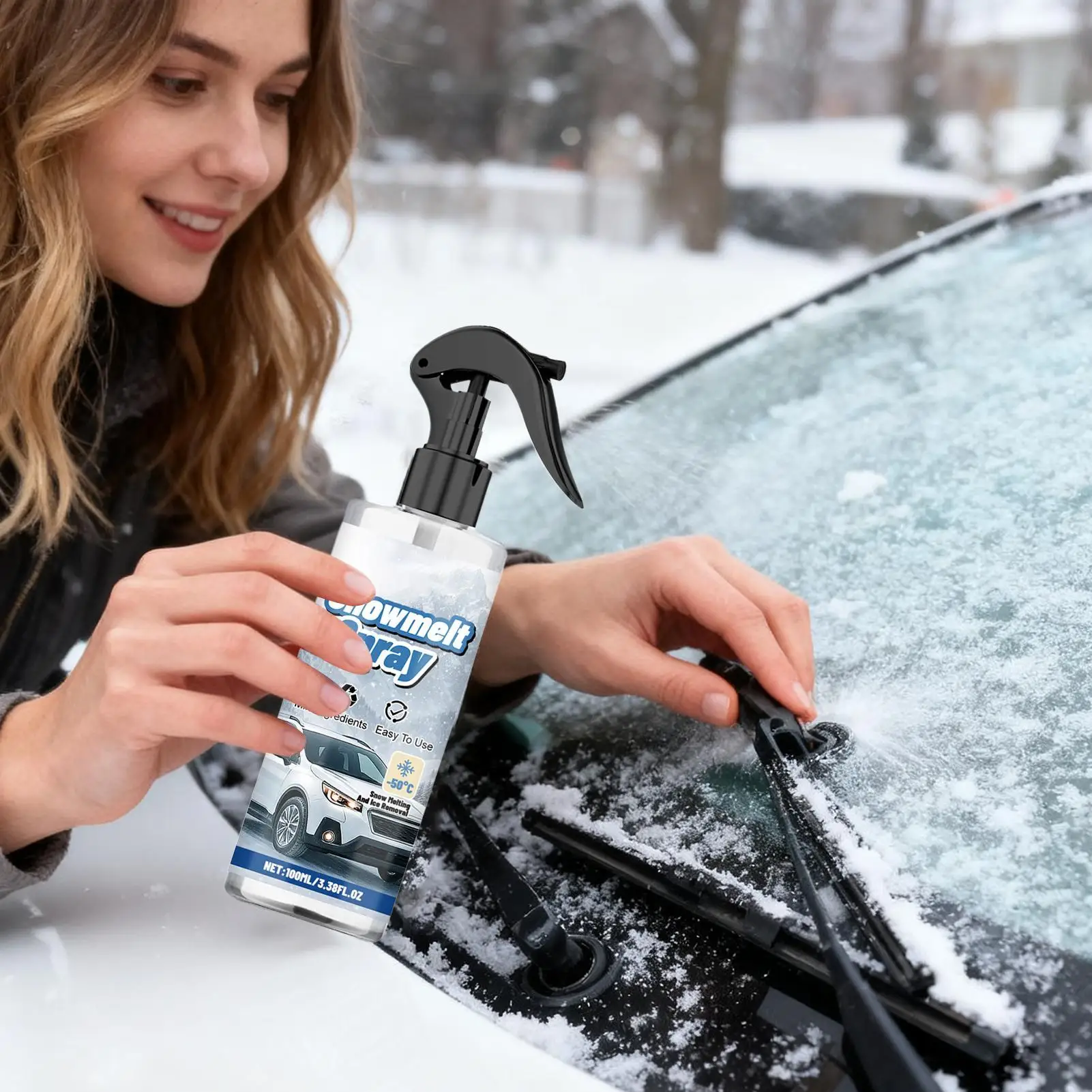 フロントガラス除氷スプレー-デフロスター-除氷剤-100ml-不凍液-氷解凍剤-トラック-セダン-ピックアップ-スクーター-suv-窓ガラス用