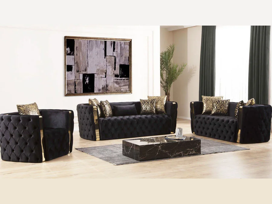 # Luxury Italian Velvet Cream Chesterfield Sofa Set Factory Outlet for Villa Living Room Furniture Filled with Sponge