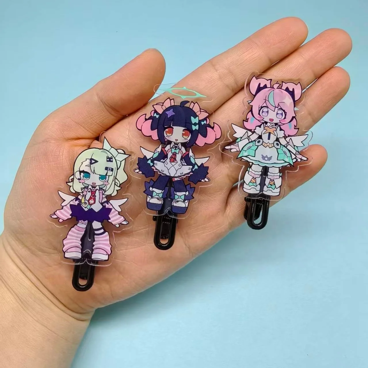 Zenless Zone Zero Angels of Delusion Acrylic Hairclip Sunna Aria Nangong Yu Chibi Hairpin Cute Game Idol Cosplay Accessories 3pc
