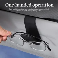Sunglasses Holder Is Suitable for Car Sun shades Magnetic Leather Sunglasses Clip and Ticket Clip Car Sunshade Accessories 5
