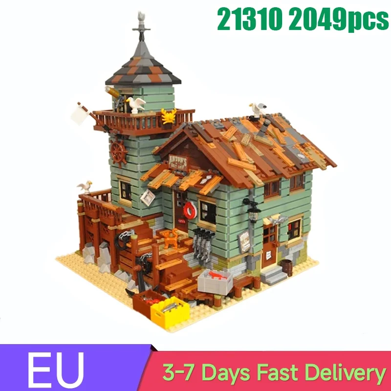 2049 pezzi Vecchia casa da pesca Negozio Building Blocks Set Modello di costruzione Mattoni Giocattolo Adulti Bambini Regali di compleanno Compatibile 21310