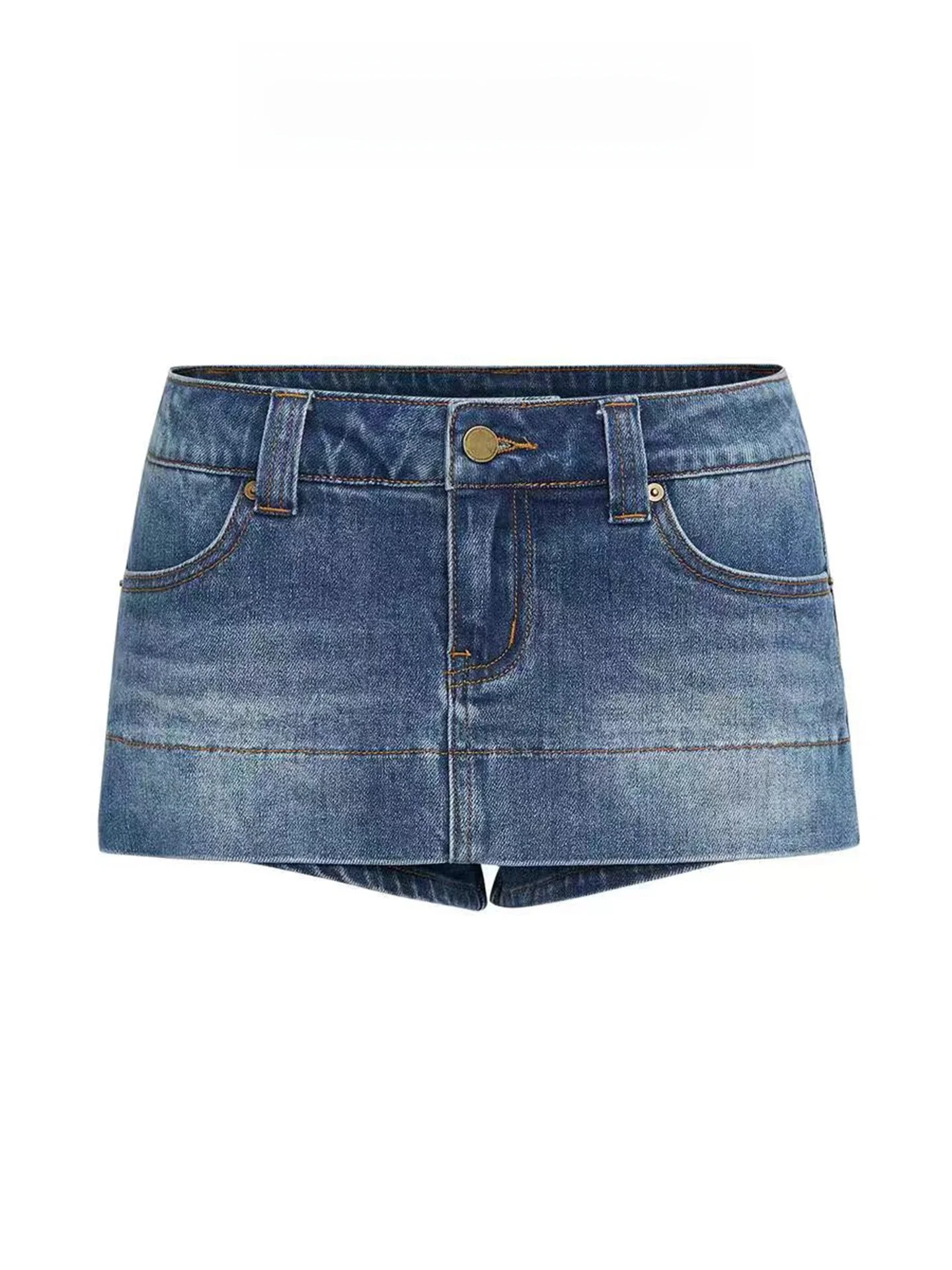 

Американская ретро-юбка из денима для девушек, весенняя юбка А-силуэта с высокой талией, синяя короткая юбка для молодых женщин