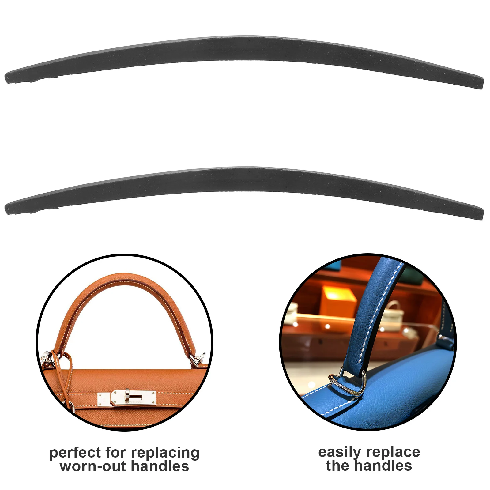

2Pcs Bag Handle Inner Core Replacement Inserts Sturdy Plastic Strip for DIY Tote Handbag Handles Making Supply