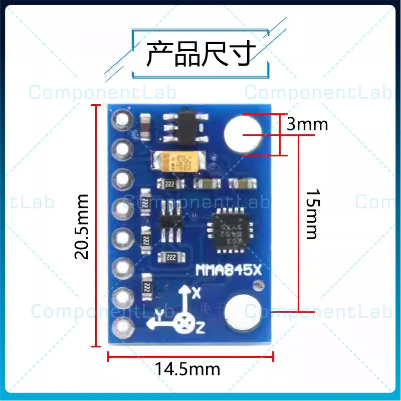 5-25pcs MMA8452 three-axis digital acceleration module, inclination and tilt sensor board, electronic building block GY-45