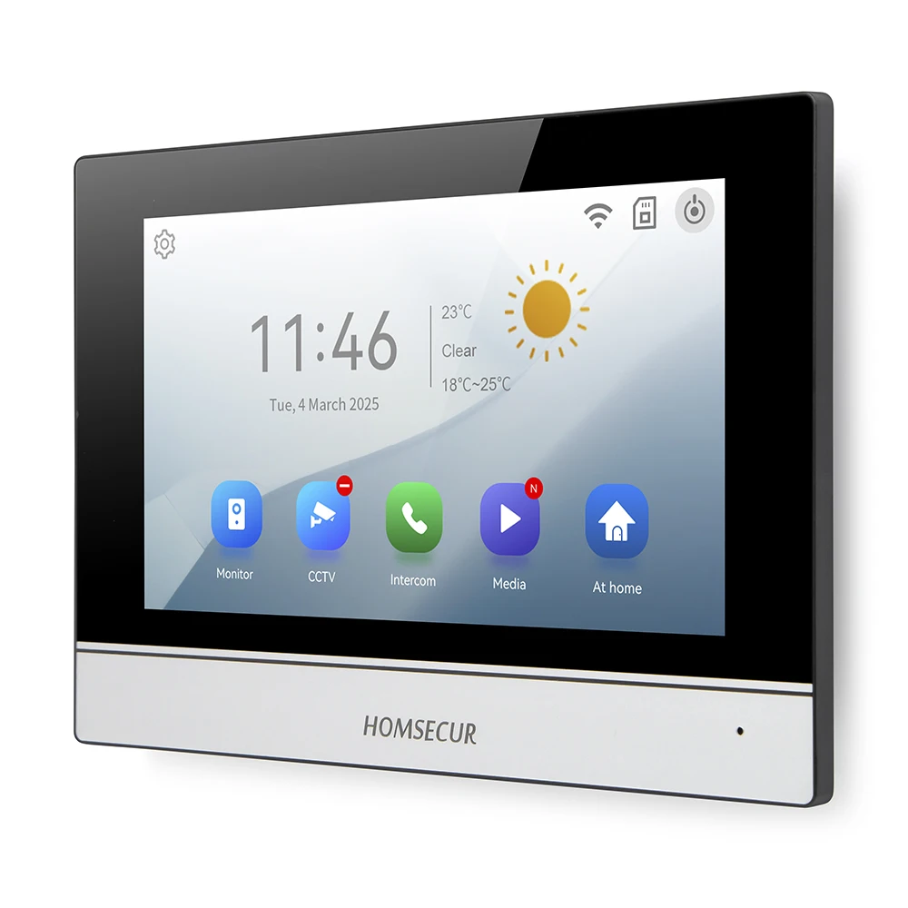 HOMSECUR Tuya App HD XM713H Indoor Monitor UI Interface Recording For WIFI Video Door Phone Intercom Doorbell