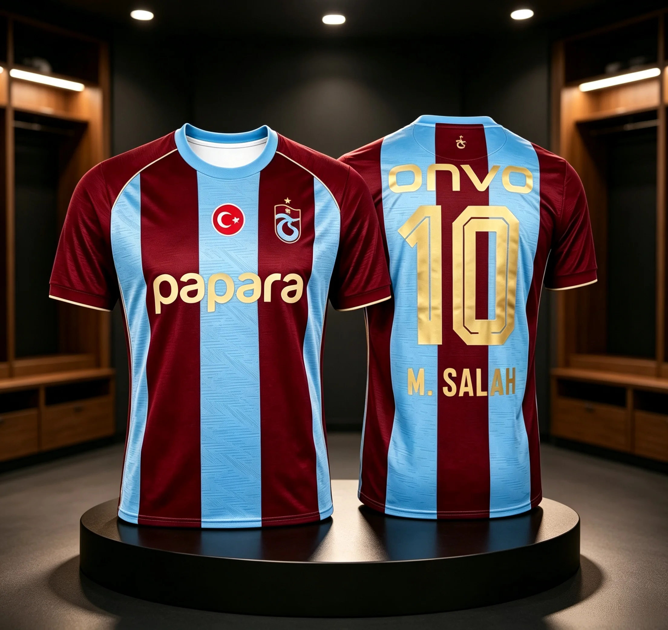 Salah Trabzonspor 3D-gedrucktes Fußballtrikot für Herren, atmungsaktives, schnelltrocknendes Kurzarm-T-Shirt für den Sommer, Familien-Partnerlook – Detail 3