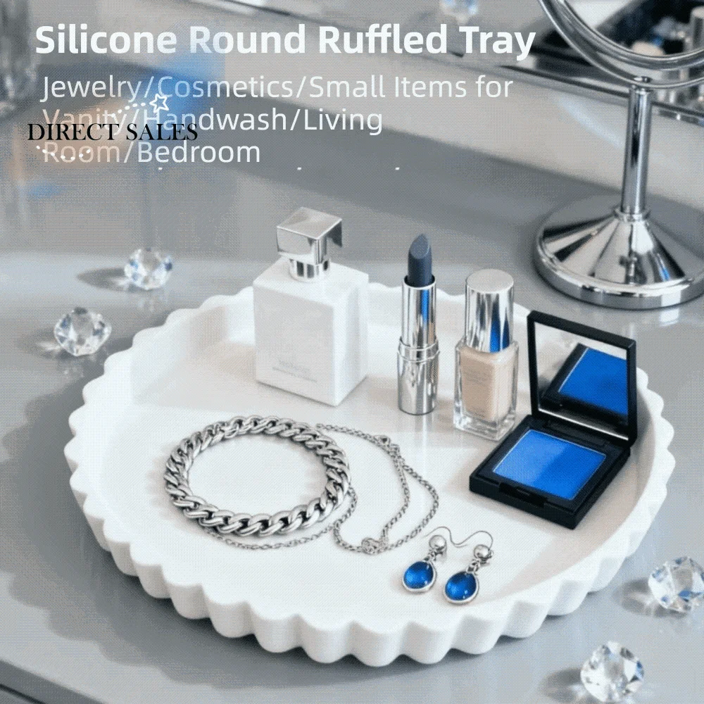 

Полосатый круглый силиконовый поднос для хранения украшений, креативный дизайн, декоративная тарелка, высококачественный, компактный, для демонстрации ожерелий