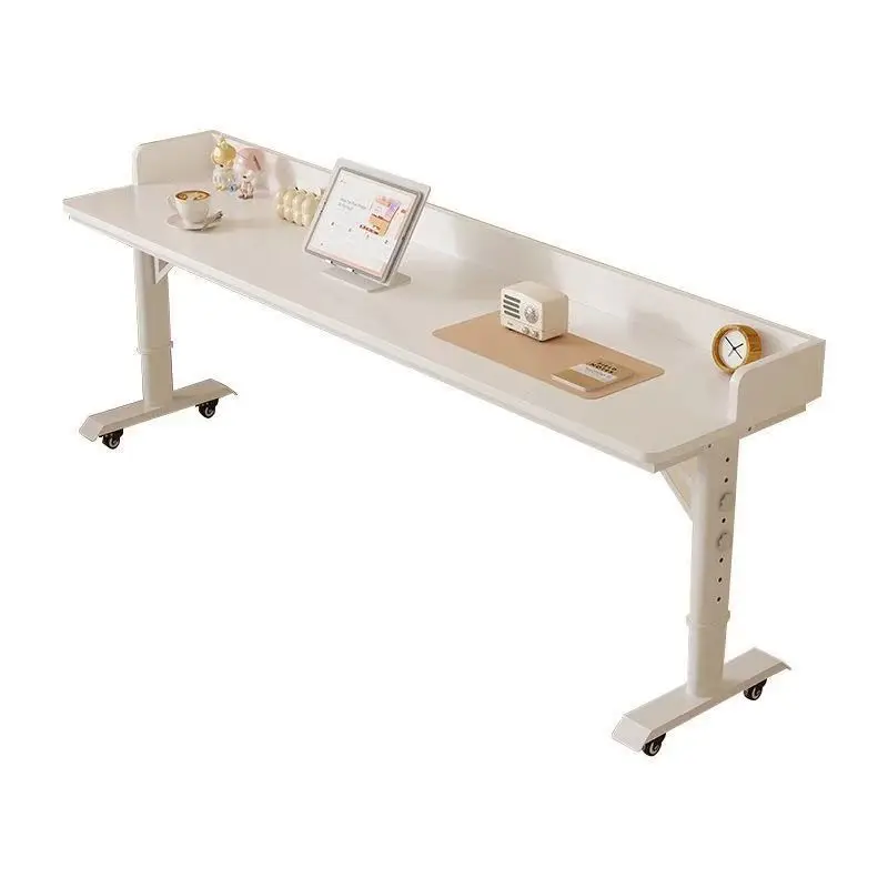 Desk Household computer desk Student simple study table Moving against the wall Lifting workbench Lazy bedside cross bed table