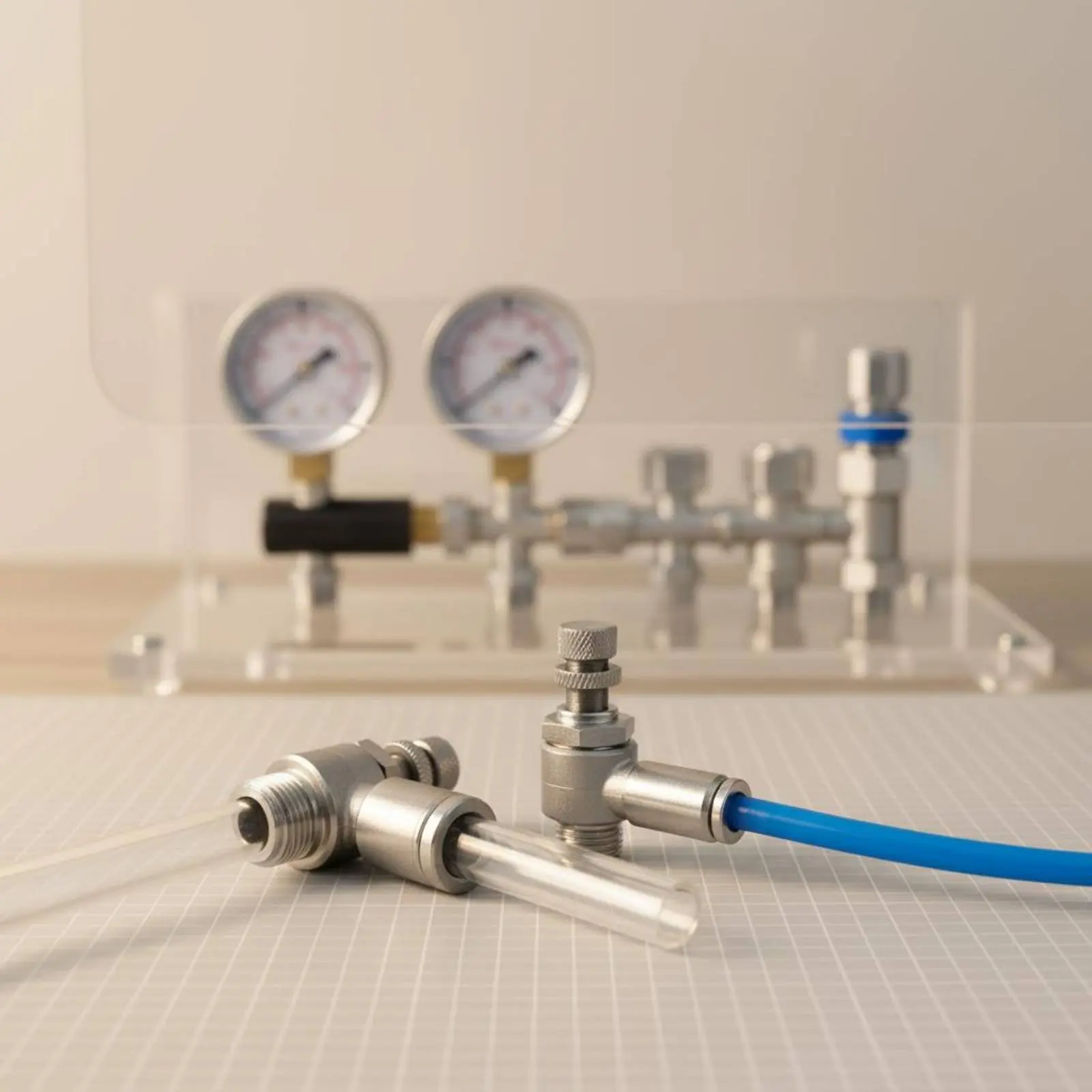 

Push to Connect Gas-Flow Adjuster Control Fitting Stainless Steel Speed Adjuster Control Fitting Air-Powered Speed Controller